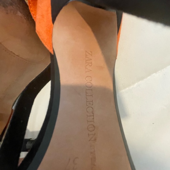 ZARA Collection by Basic black, tan and orange suede open toed heels 6.5 - Picture 5 of 5